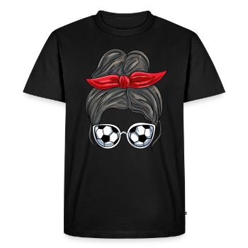 Maman de soccer - T-shirt Premium bio Homme - noir - Devant - Nico (187cm)