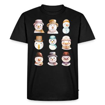Snowman Faces - Men's Premium Organic T-Shirt - black - Front - Nico (187cm)