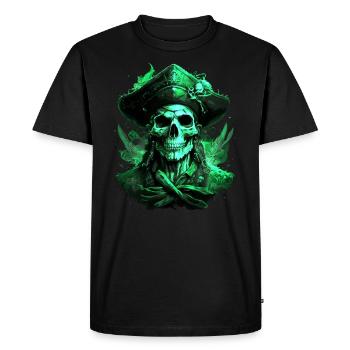 Pirate - Men's Premium Organic T-Shirt - black - Front - Nico (187cm)