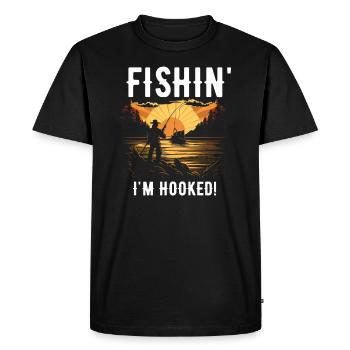 Pêcheur pêcheur pêcheur - T-shirt Premium bio Homme - noir - Devant - Nico (187cm)