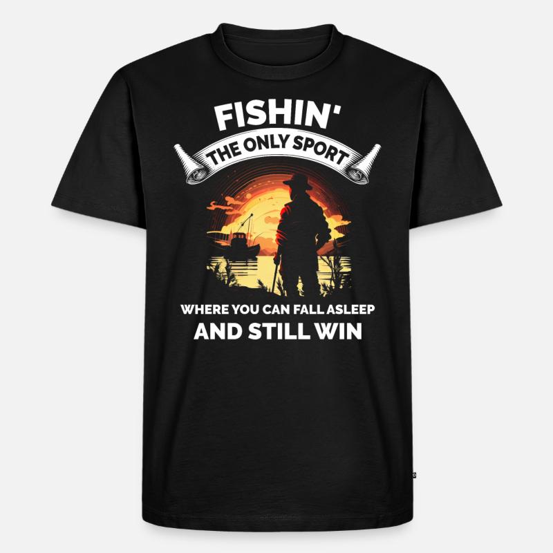 Lustiger Angelfischer - Männer Premium Bio T-Shirt - Schwarz