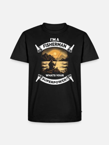 Retro Fishing Funny - Men's Premium Organic T-Shirt - black