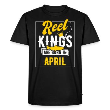 Les rois de l’anniversaire de la pêche sont nés en avril - T-shirt Premium bio Homme - noir - Devant - Nico (187cm)