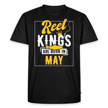 Les rois de l’anniversaire de la pêche sont nés en mai - T-shirt Premium bio Homme - noir - Devant - Nico (187cm)