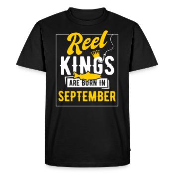 Les rois de l’anniversaire de la pêche sont nés en septembre - T-shirt Premium bio Homme - noir - Devant - Nico (187cm)