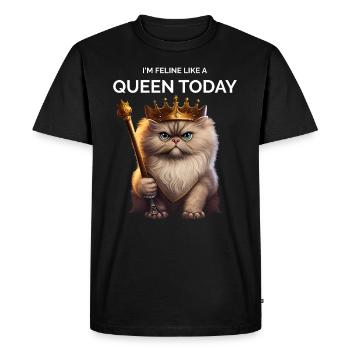 Reine des chats Perse Reine des chats - T-shirt Premium bio Homme - noir - Devant - Nico (187cm)