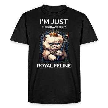 Fière maman chat - T-shirt Premium bio Homme - noir - Devant - Nico (187cm)