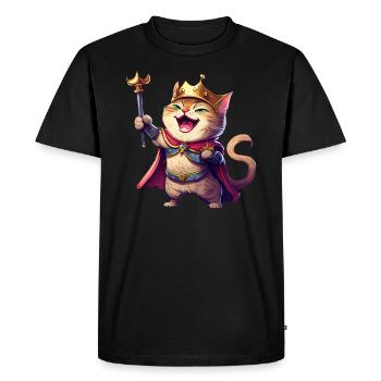 Cartoon Cat Laughing - Men's Premium Organic T-Shirt - black - Front - Nico (187cm)
