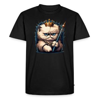 Cartoon Cat Queen - T-shirt Premium bio Homme - noir - Devant - Nico (187cm)