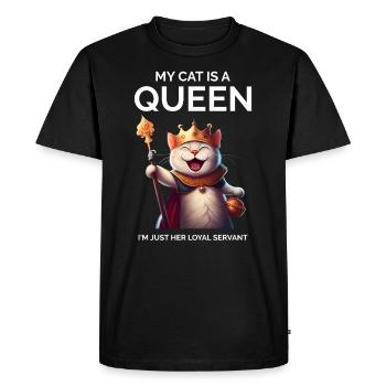 Mon chat est une reine Chat de dessin animé Reine héritière - T-shirt Premium bio Homme - noir - Devant - Nico (187cm)