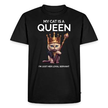 Mon chat est un amoureux de la couronne reine - T-shirt Premium bio Homme - noir - Devant - Nico (187cm)