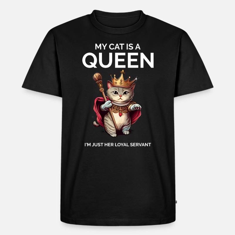 Stolze Katzenbesitzerin Katzenmutter - Männer Premium Bio T-Shirt - Schwarz