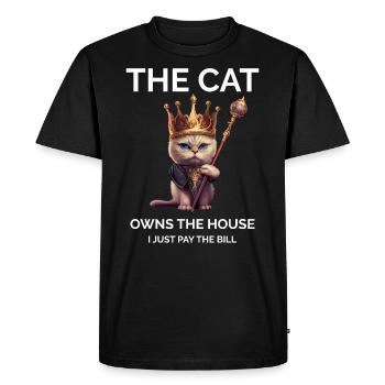 Drôle de dicton fier propriétaire de chat - T-shirt Premium bio Homme - noir - Devant - Nico (187cm)