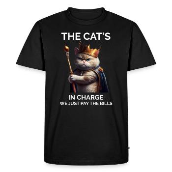 Les chats en charge du chat royal - T-shirt Premium bio Homme - noir - Devant - Nico (187cm)
