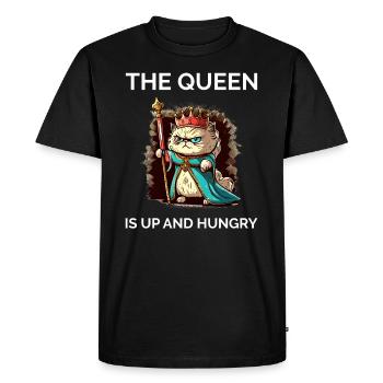 Fière propriétaire de chat Maman chat - T-shirt Premium bio Homme - noir - Devant - Nico (187cm)