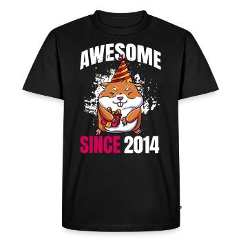 Awesome Since 2014 - 9th Hamster Birthday - Men's Premium Organic T-Shirt - black - Front - Nico (187cm)