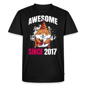 Awesome Since 2017 - 6th Hamster Birthday - Men's Premium Organic T-Shirt - black - Front - Nico (187cm)