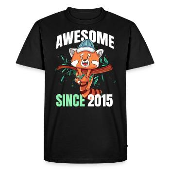 Génial depuis 2015 - 8ème anniversaire du panda roux - T-shirt Premium bio Homme - noir - Devant - Nico (187cm)