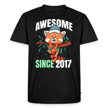 Génial depuis 2017 - 6ème anniversaire de panda roux - T-shirt Premium bio Homme - noir - Devant - Nico (187cm)