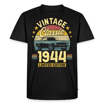 Vintage Car Year 1944 80 Years Anniversary - Men's Premium Organic T-Shirt - black - Front - Nico (187cm)