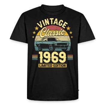 Voiture Vintage Année 1969 55 Ans Anniversaire - T-shirt Premium bio Homme - noir - Devant - Nico (187cm)
