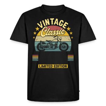 Moto Motard Anniversaire Année Personnalisable - T-shirt Premium bio Homme - noir - Devant - Nico (187cm)