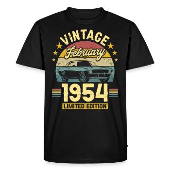 Anniversary February 1954 70 Years Anniversary - Men's Premium Organic T-Shirt - black - Front - Nico (187cm)