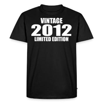 Millésime 2012 Anniversaire 2012 Rétro 2012 - T-shirt Premium bio Homme - noir - Devant - Nico (187cm)