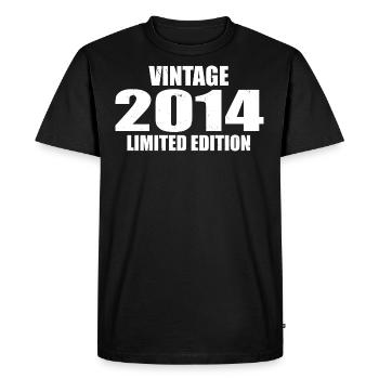 Millésime 2014 Anniversaire 2014 Rétro 2014 - T-shirt Premium bio Homme - noir - Devant - Nico (187cm)