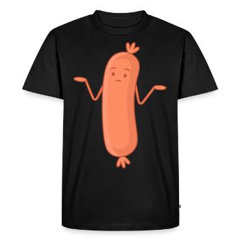 drôle de saucisses Bockwurst Shrug La saucisse n’a pas d’importance - T-shirt Premium bio Homme - noir - Devant - Nico (187cm)