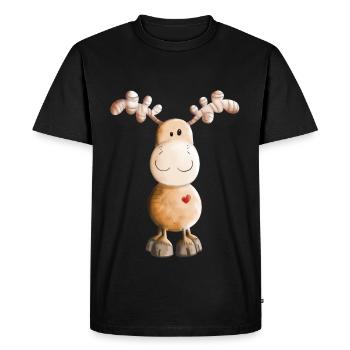 Rennes avec coeur - mignon - drôle - T-shirt Premium bio Homme - noir - Devant - Nico (187cm)