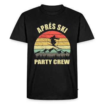 Après ski party crew skiing mountains retro vintage - Men's Premium Organic T-Shirt - black - Front - Nico (187cm)