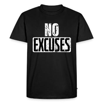 Pas d’excuses Gym Musculation Fitness Sports Dicton - T-shirt Premium bio Homme - noir - Devant - Nico (187cm)