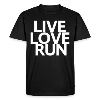 Live Love Run - Men's Premium Organic T-Shirt - black - Front - Nico (187cm)