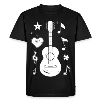 Ukulele Drawing - Men's Premium Organic T-Shirt - black - Front - Nico (187cm)