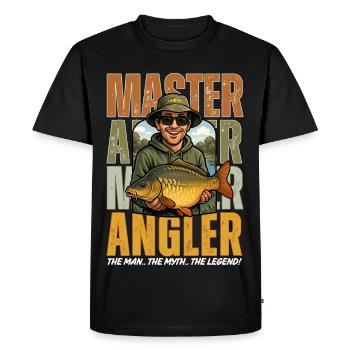 Pêcheur à la carpe Maître pêcheur Héros légendaire - T-shirt Premium bio Homme - noir - Devant - Nico (187cm)