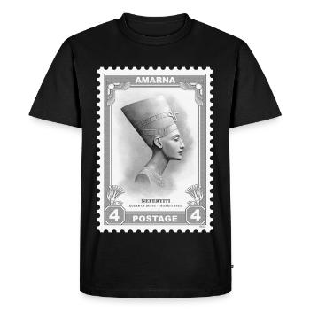 Timbre Néfertiti - T-shirt Premium bio Homme - noir - Devant - Nico (187cm)