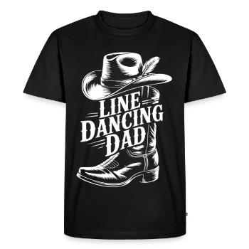 Linedancing Dad Cowboy Motif - Men's Premium Organic T-Shirt - black - Front - Nico (187cm)
