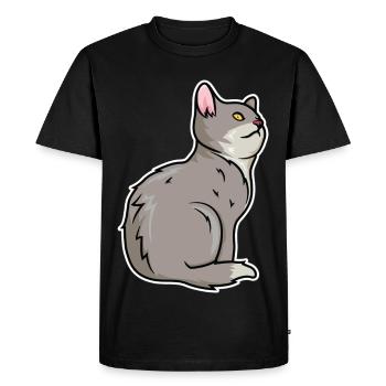 Dessin de chat - T-shirt Premium bio Homme - noir - Devant - Nico (187cm)
