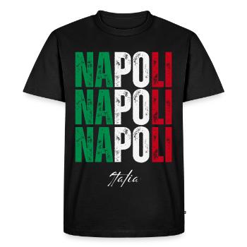 Naples Italy, souvenir of Naples - Men's Premium Organic T-Shirt - black - Front - Nico (187cm)