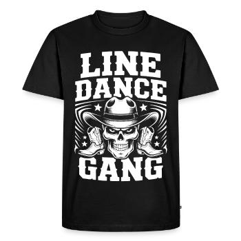 Line Dance Gang Skull Tee - Men's Premium Organic T-Shirt - black - Front - Nico (187cm)
