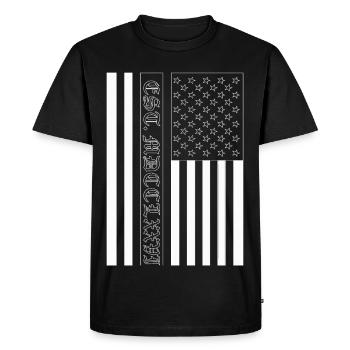 Est. MDCCLXXVI USA Flag - Men's Premium Organic T-Shirt - black - Front - Nico (187cm)