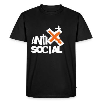 Logo d’art de rue antisocial - T-shirt Premium bio Homme - noir - Devant - Nico (187cm)