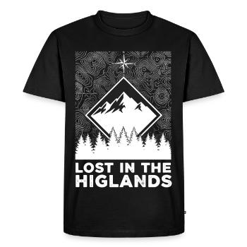 Perdu dans les Highlands - T-shirt Premium bio Homme - noir - Devant - Nico (187cm)