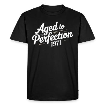 Conception 1971 pour le 55 – Pendant 55 ans - T-shirt Premium bio Homme - noir - Devant - Nico (187cm)