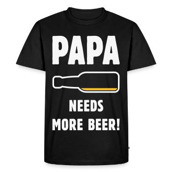 Papa a besoin de plus de bière ! (Bière Père Papa / NEG 2C) - T-shirt Premium bio Homme - noir - Devant - Nico (187cm)