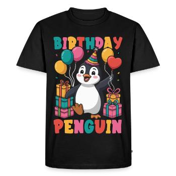 Pingouin mignon - Cadeau pour l’amoureux des manchots - T-shirt Premium bio Homme - noir - Devant - Nico (187cm)