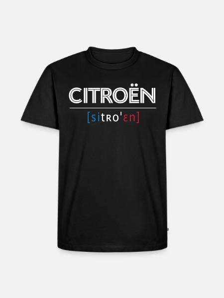 Citroën Fransk Flag Sjovt - Herre Premium økologisk T-shirt - sort