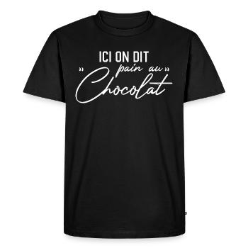 Ici On Dit Pain Au Chocolat - T-shirt Premium bio Homme - noir - Devant - Nico (187cm)