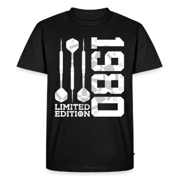 LIMITED EDITION 1980 DARTS 46TH BIRTHDAY - Men's Premium Organic T-Shirt - black - Front - Nico (187cm)